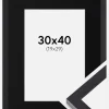 Ramme Selection Sort 30x40 cm - Passepartout Sort 20x30 cm