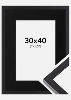 Ramme Selection Sort 30x40 cm - Passepartout Sort 20x30 cm