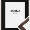 Ramme Selection Valnød 40x50 cm - Passepartout Sort 30x40 cm