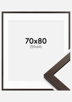 Ramme Selection Valnød 70x80 cm - Passepartout Hvid 60x65 cm