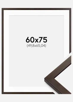 Ramme Selection Valnød 60x75 cm - Passepartout Hvid 20x26 inches