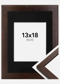 Ramme Selection Valnød 13x18 cm - Passepartout Sort 10x12 cm