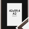 Ramme Selection Valnød 42x59,4 cm (A2) - Passepartout Sort 25x38 cm