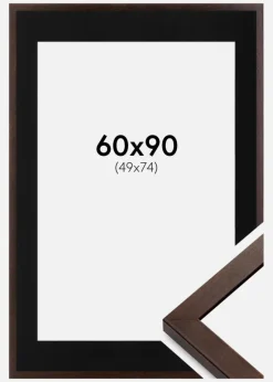 Ramme Selection Valnød 60x90 cm - Passepartout Sort 50x75 cm