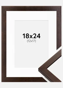 Ramme Selection Valnød 18x24 cm - Passepartout Hvid 13x18 cm