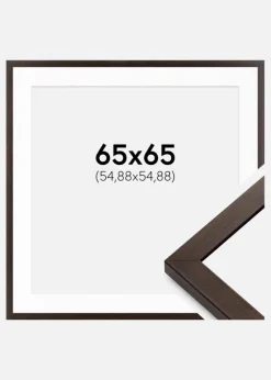 Ramme Selection Valnød 65x65 cm - Passepartout Hvid 22x22 inches