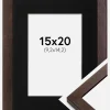 Ramme Selection Valnød 15x20 cm - Passepartout Sort 4x6 inches