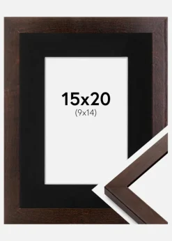 Ramme Selection Valnød 15x20 cm - Passepartout Sort 10x15 cm