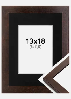Ramme Selection Valnød 13x18 cm - Passepartout Sort 9x12 cm