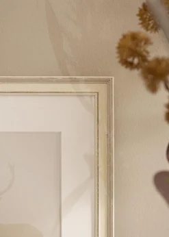 Ramme Shabby Chic Hvid 28x35 cm - Passepartout Hvid 8x10 inches