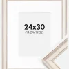 Ramme Shabby Chic Hvid 24x30 cm - Passepartout Hvid 6x8 inches
