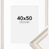 Ramme Shabby Chic Hvid 40x50 cm - Passepartout Hvid 27,5x37 cm