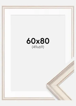 Ramme Shabby Chic Hvid 60x80 cm - Passepartout Hvid 50x70 cm