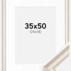 Ramme Shabby Chic Hvid 35x50 cm - Passepartout Hvid 25x35 cm