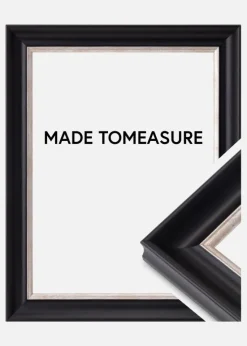 Ramme Åshammar Sort/Sølv - Valgfri Størrelse (Plexiglas)