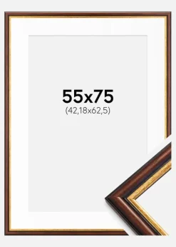 Ramme Siljan Brun 55x75 cm - Passepartout Hvid 17x25 inches