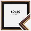 Ramme Siljan Brun 60x60 cm - Passepartout Sort 50x50 cm