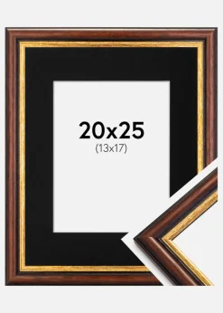 Ramme Siljan Brun 20x25 cm - Passepartout Sort 14x18 cm