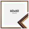 Ramme Siljan Brun 60x60 cm - Passepartout Hvid 50x50 cm