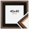 Ramme Siljan Brun 40x40 cm - Passepartout Sort 30x30 cm