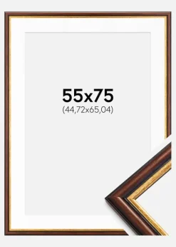 Ramme Siljan Brun 55x75 cm - Passepartout Hvid 18x26 inches