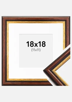Ramme Siljan Brun 18x18 cm - Passepartout Hvid 12x12 cm