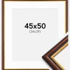 Ramme Siljan Brun 45x50 cm - Passepartout Hvid 35x40 cm