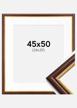 Ramme Siljan Brun 45x50 cm - Passepartout Hvid 35x40 cm