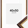 Ramme Siljan Brun 40x50 cm - Passepartout Hvid 27x35 cm