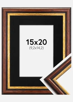 Ramme Siljan Brun 15x20 cm - Passepartout Sort 4x6 inches