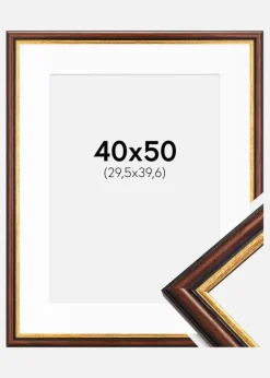 Ramme Siljan Brun 40x50 cm - Passepartout Hvid 12x16 inches