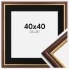Ramme Siljan Brun 40x40 cm - Passepartout Sort 32x32 cm