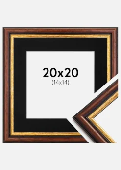 Ramme Siljan Brun 20x20 cm - Passepartout Sort 15x15 cm