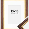 Ramme Siljan Brun 13x18 cm - Passepartout Hvid 3,5x5 inches