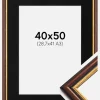 Ramme Siljan Brun 40x50 cm - Passepartout Sort 29,7x42 cm (A3)