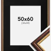 Ramme Siljan Brun 50x60 cm - Passepartout Sort 35x45 cm