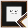 Ramme Siljan Brun 40x40 cm - Passepartout Sort 10x10 inches
