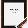 Ramme Siljan Brun 35x50 cm - Passepartout Sort 30x35 cm
