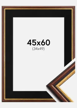 Ramme Siljan Brun 45x60 cm - Passepartout Sort 35x50 cm
