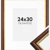 Ramme Siljan Brun 24x30 cm - Passepartout Hvid 6x8 inches