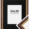Ramme Siljan Brun 24x30 cm - Passepartout Sort 6x8 inches