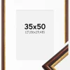 Ramme Siljan Brun 35x50 cm - Passepartout Hvid 9x12 inches