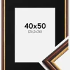 Ramme Siljan Brun 40x50 cm - Passepartout Sort 27,5x37 cm