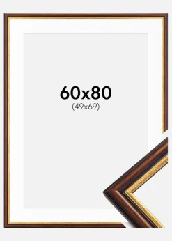 Ramme Siljan Brun 60x80 cm - Passepartout Hvid 50x70 cm