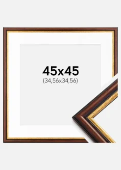 Ramme Siljan Brun 45x45 cm - Passepartout Hvid 14x14 inches