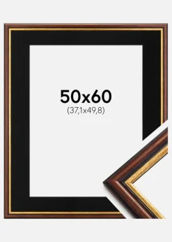 Ramme Siljan Brun 50x60 cm - Passepartout Sort 15x20 inches