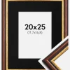 Ramme Siljan Brun 20x25 cm - Passepartout Sort 5x7 inches