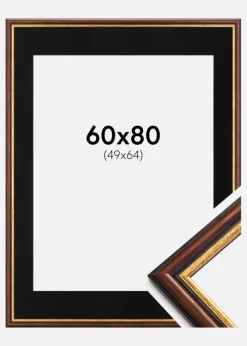 Ramme Siljan Brun 60x80 cm - Passepartout Sort 50x65 cm