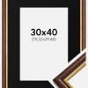 Ramme Siljan Brun 30x40 cm - Passepartout Sort 8x12 inches