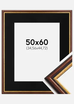 Ramme Siljan Brun 50x60 cm - Passepartout Sort 14x18 inches